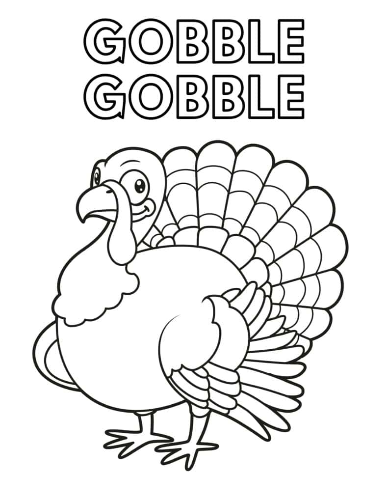 gobble gobble coloring page