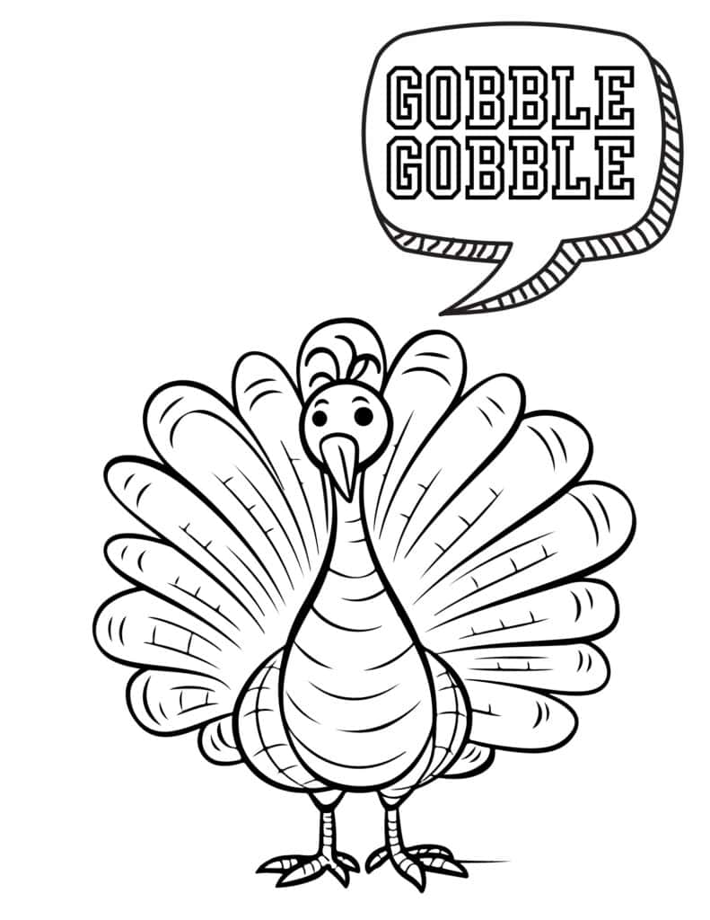 gobble gobble coloring page