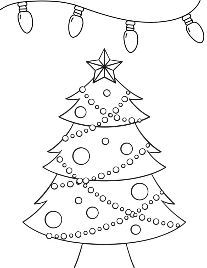 Christmas tree and string lights