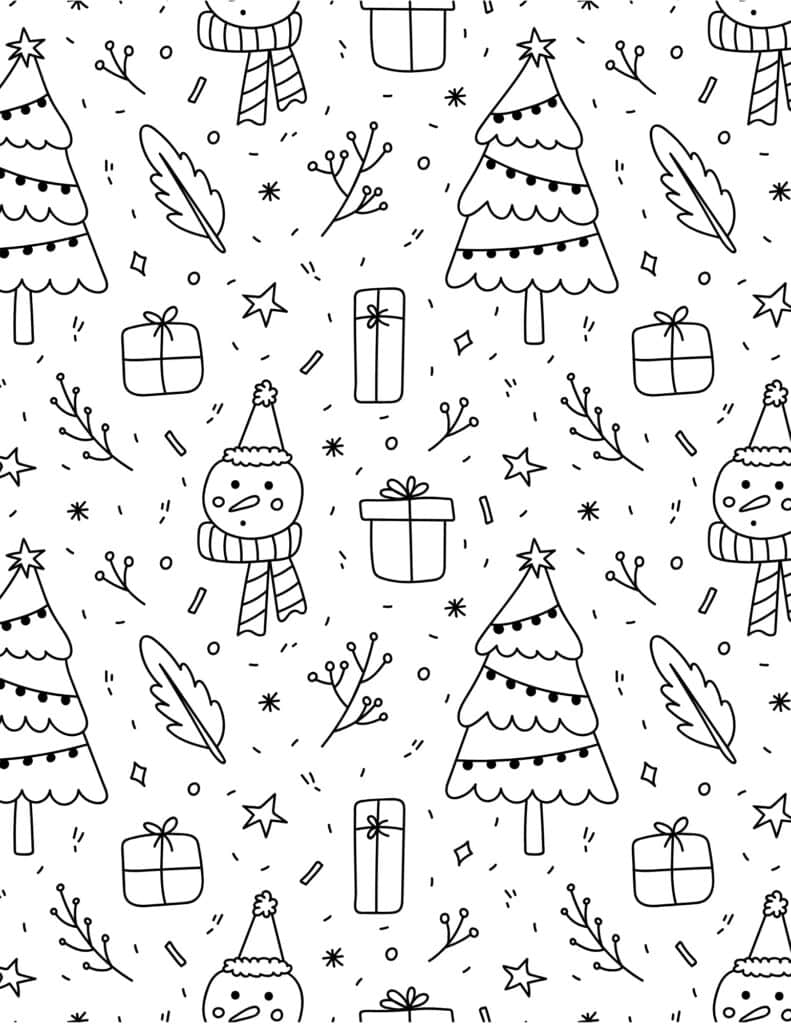 Christmas pattern coloring page