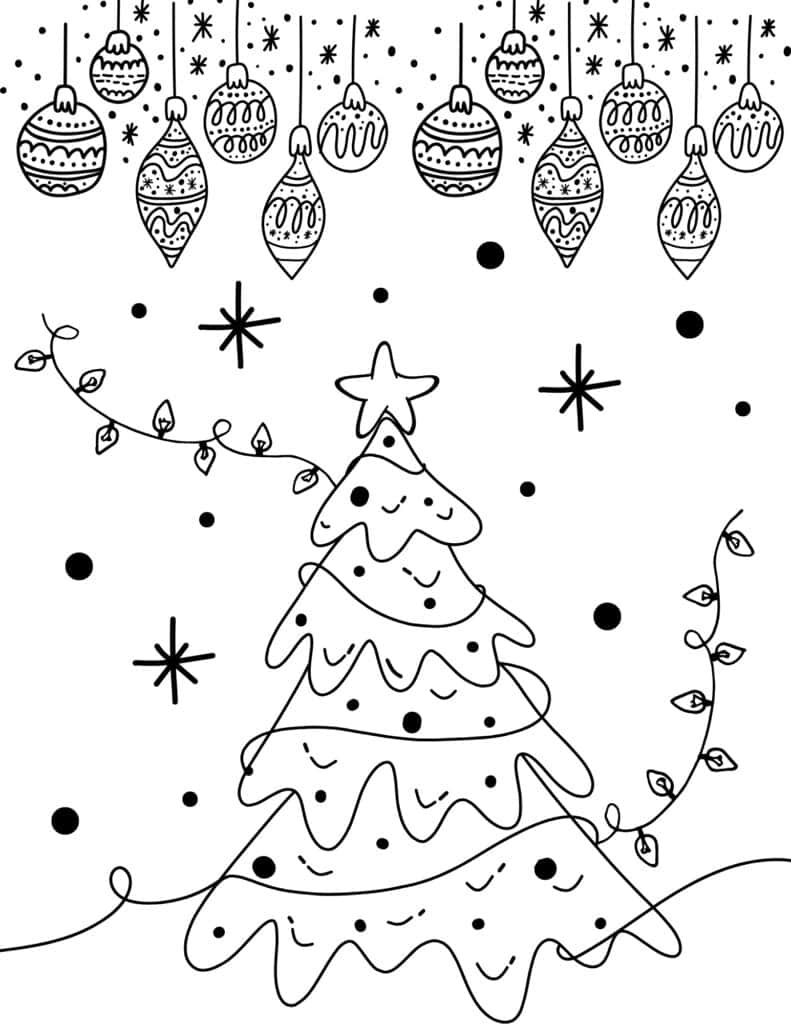 christmas tree sketch doodle