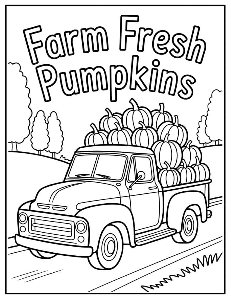Farm fresh pumpkins truck