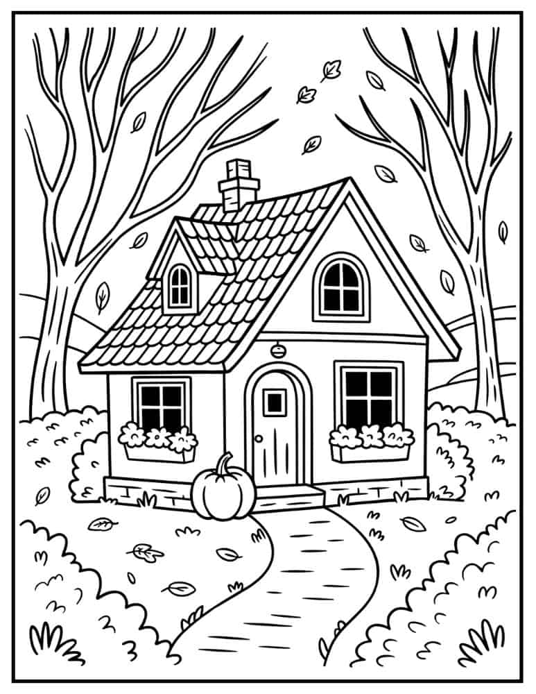Whimsical autumn house