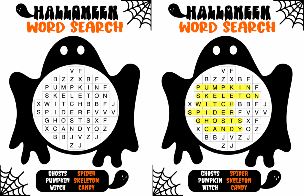ghost free printable word search