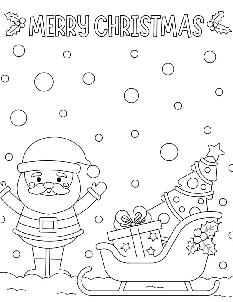 merry christmas coloring page