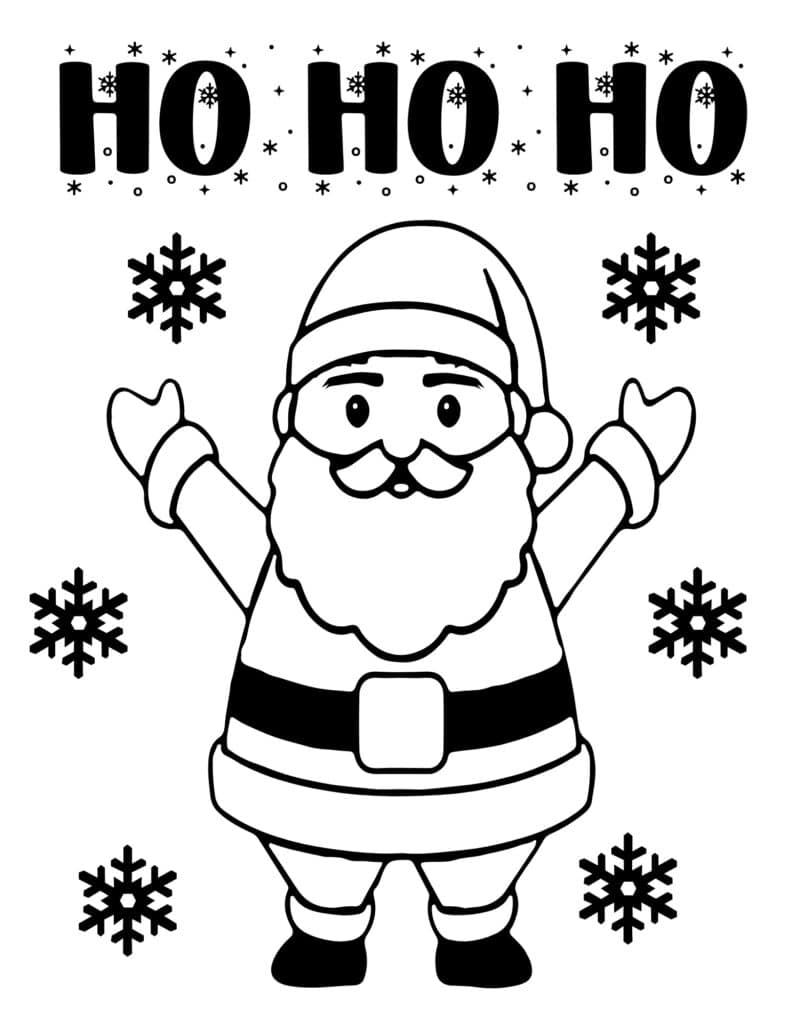 simple santa Santa coloring page