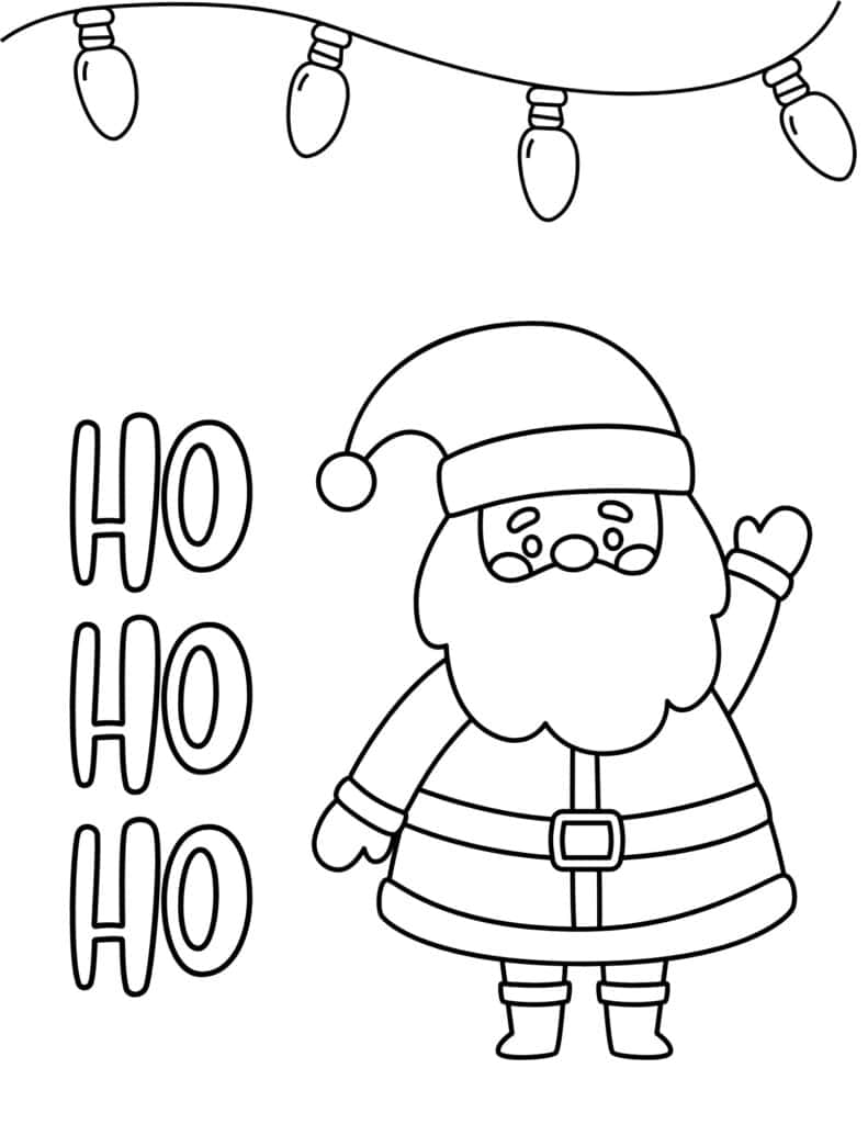 ho ho ho Santa christmas coloring page
