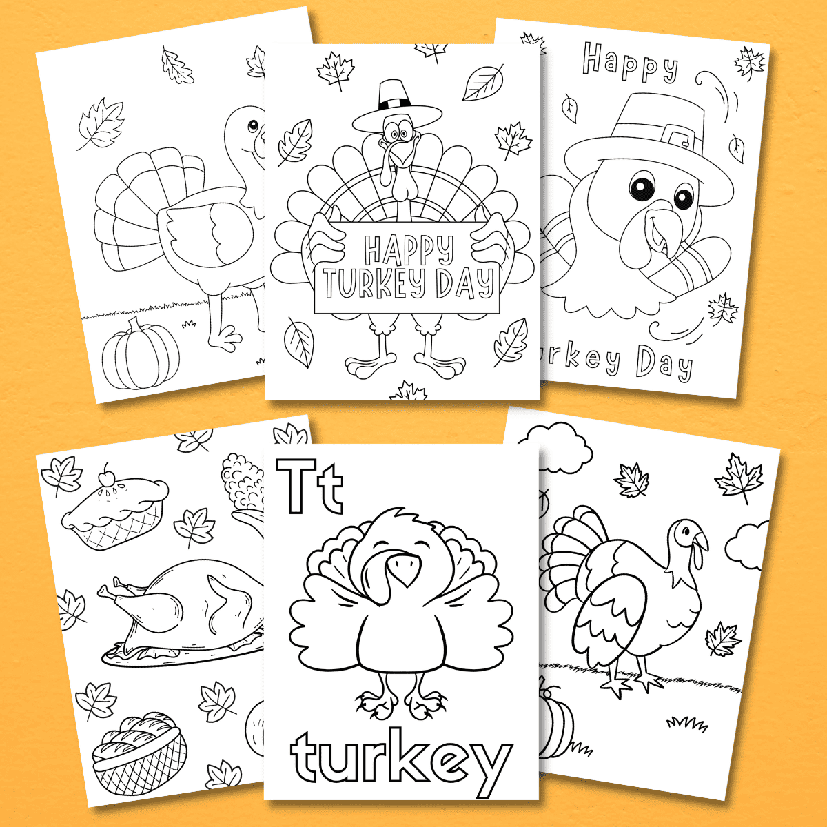 turkey coloring pages featured