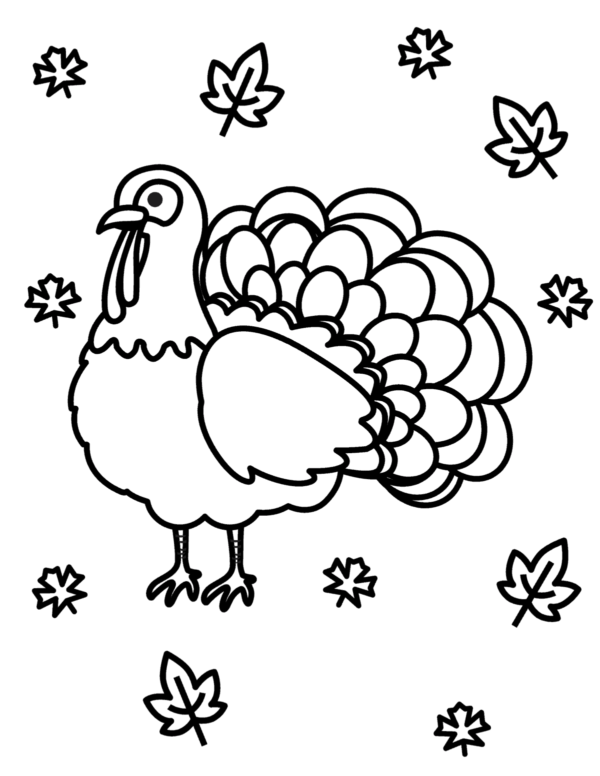 turkey and falling leaves