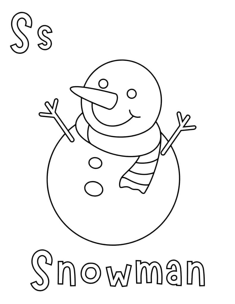 basic snowman coloring page