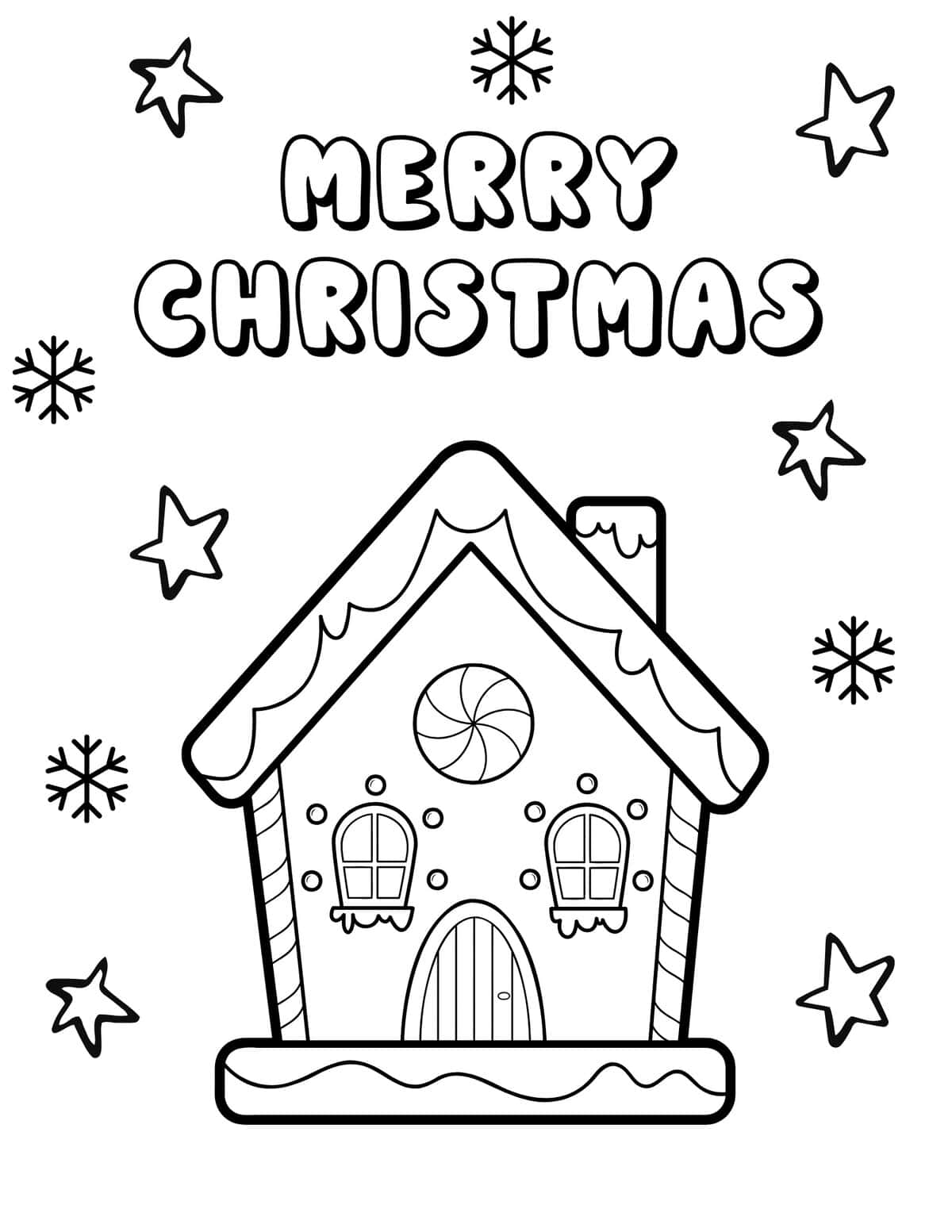 gingerbread house coloring page