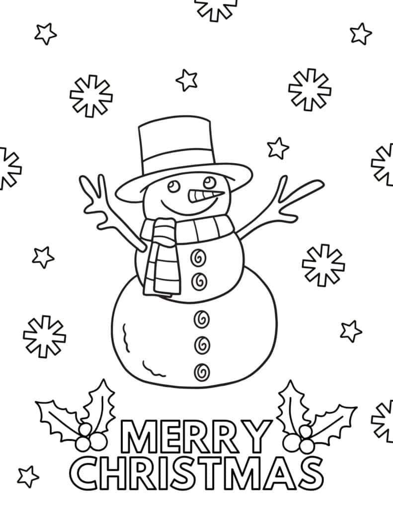 Merry christmas coloring page