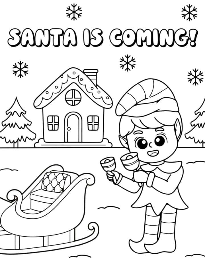 20 Free Christmas Elf Coloring Pages for Kids - Prudent Penny Pincher