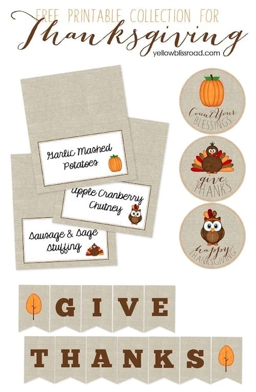  Thanksgiving Party Printables