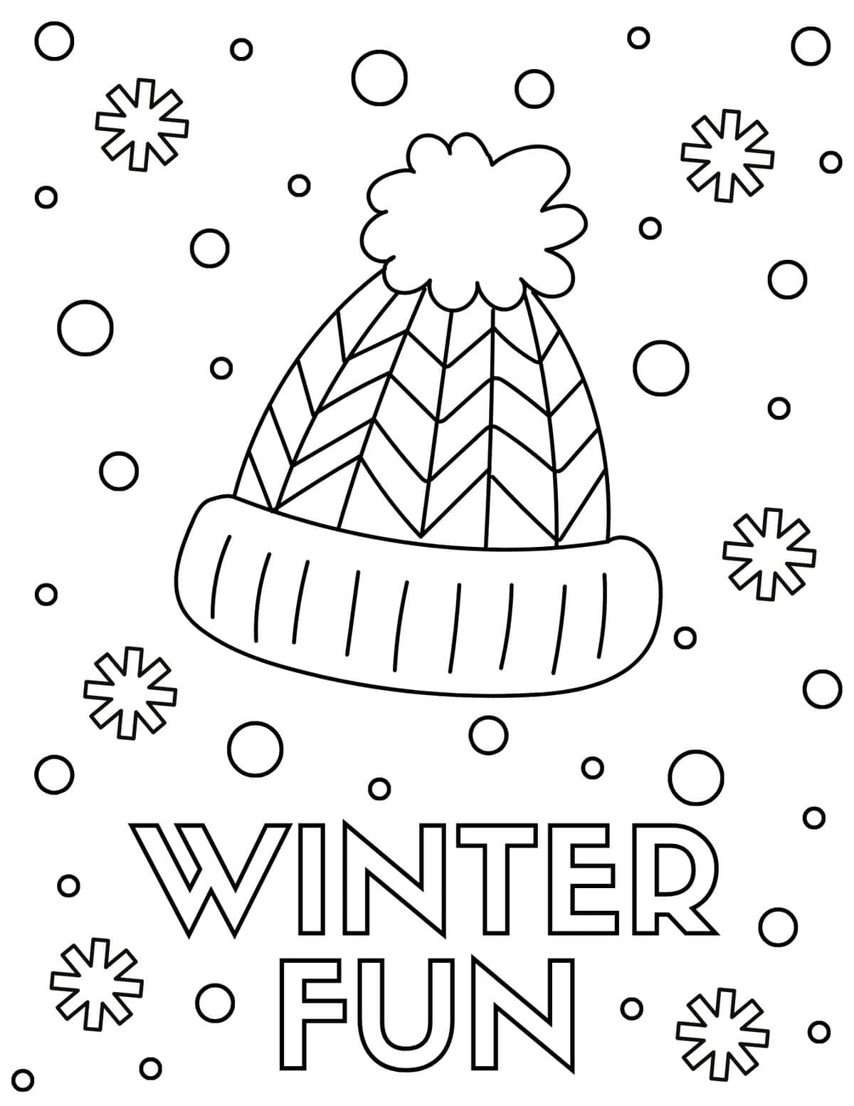Winter fun coloring pages