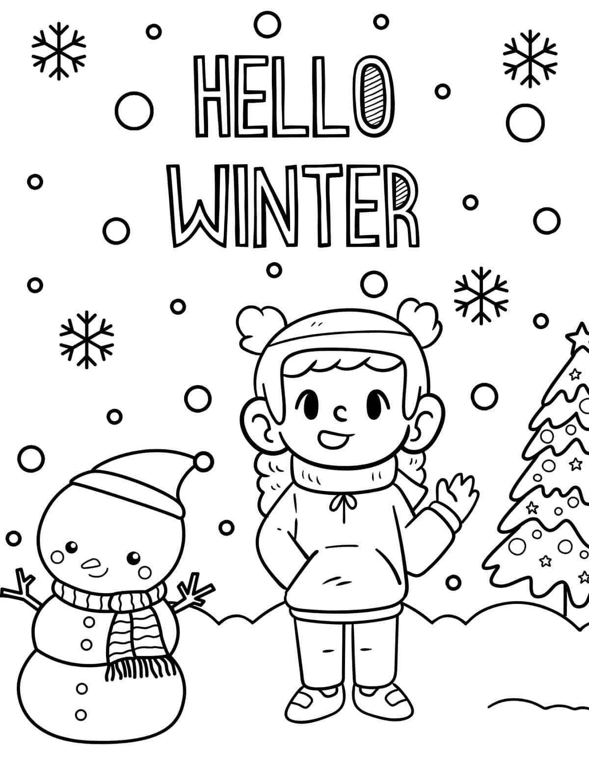 hello Winter coloring pages