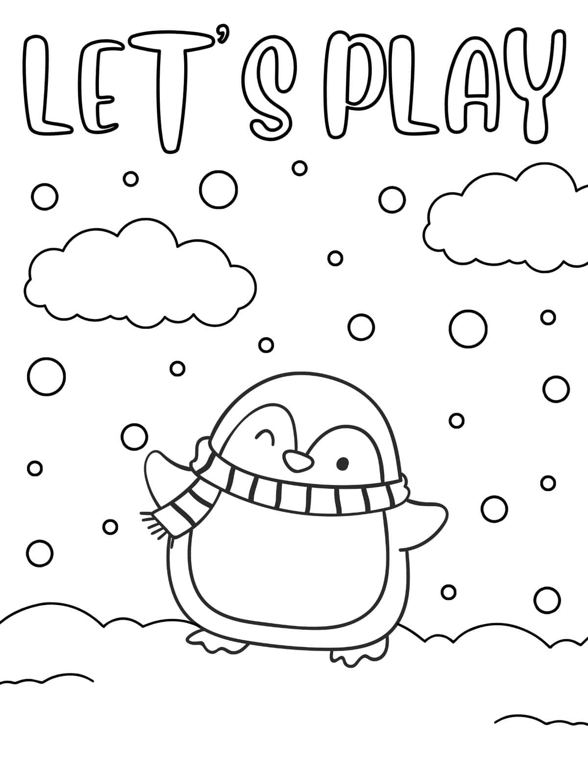 penguin Winter coloring pages