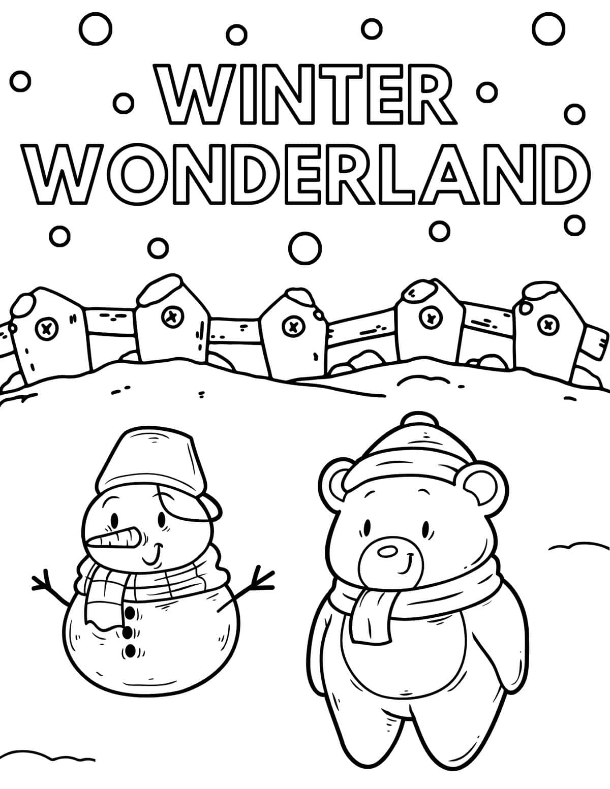 Winter wonderland coloring pages