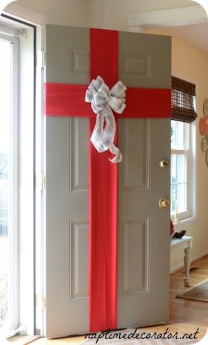 bow wrapped front door