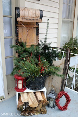 Layered Holiday Sled Display