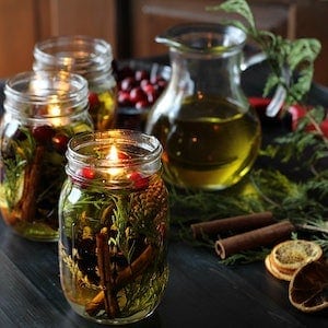 Mason Jar Oil Candle Lamp