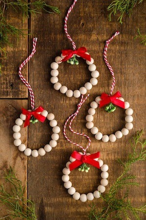 Mini Wood Bead Wreaths