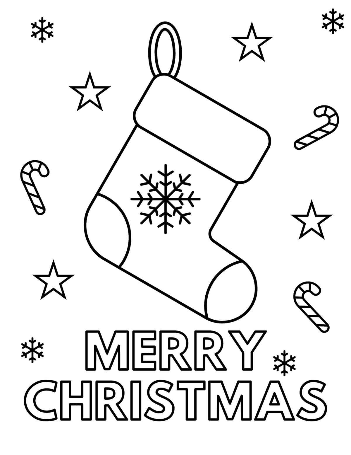 christmas stocking coloring page