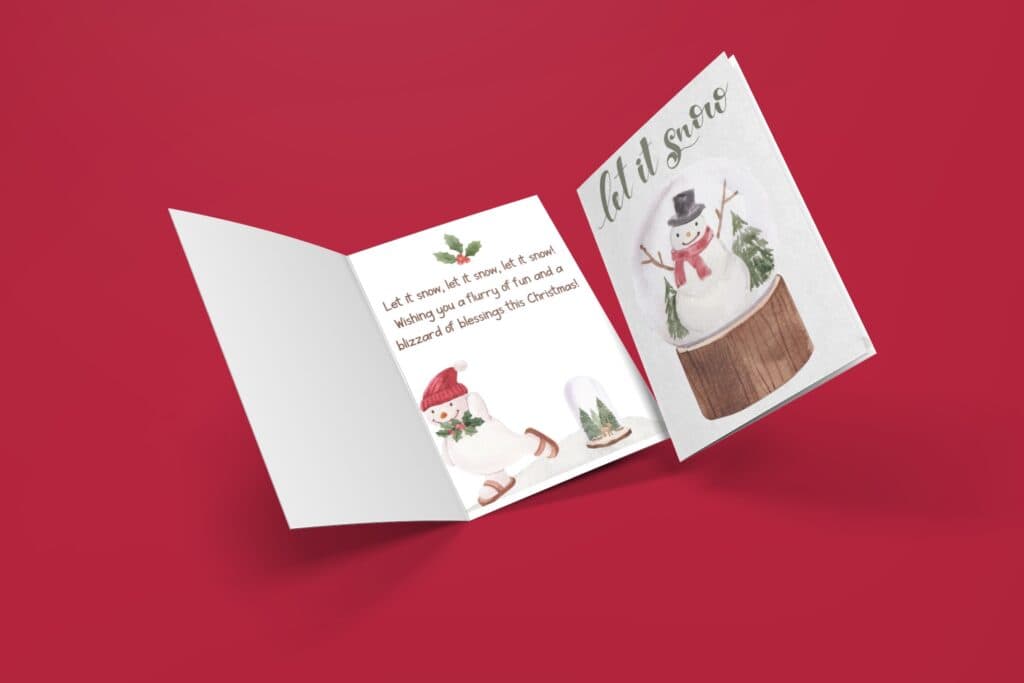 let it snow Christmas printable card