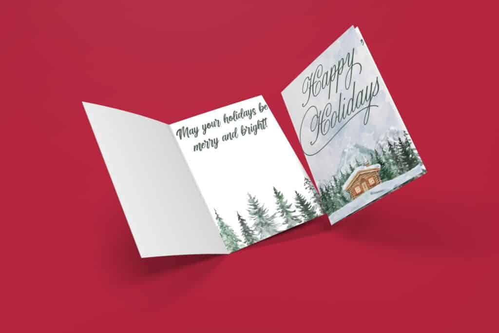 happy holidays printable card