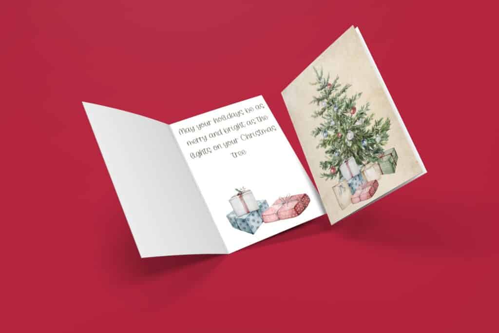 Christmas tree printable card