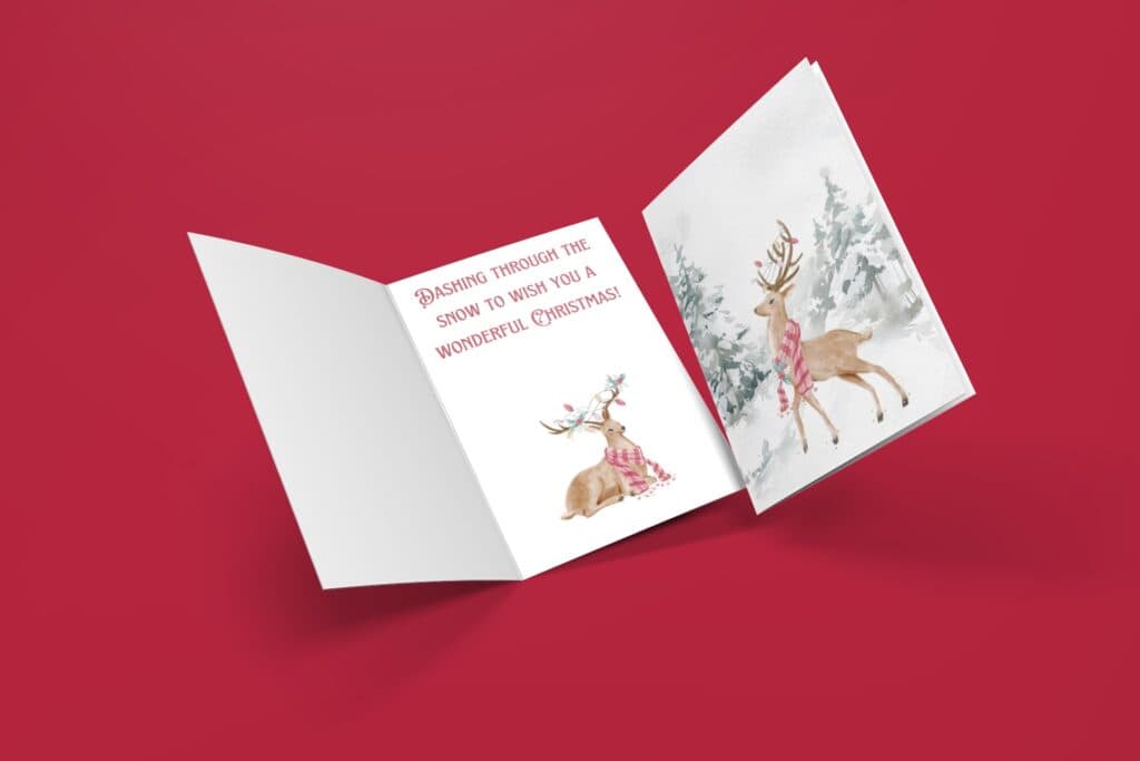 deer in the woods card