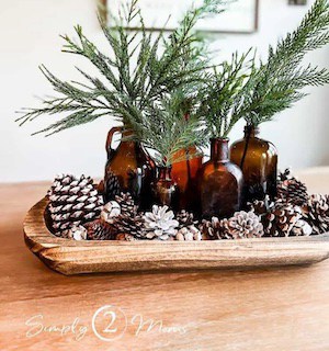 evergreen in vases