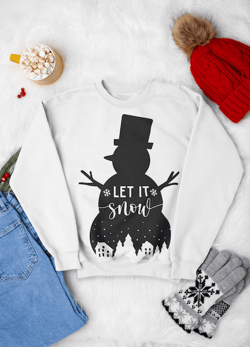 let it snow snowman silhouette svg