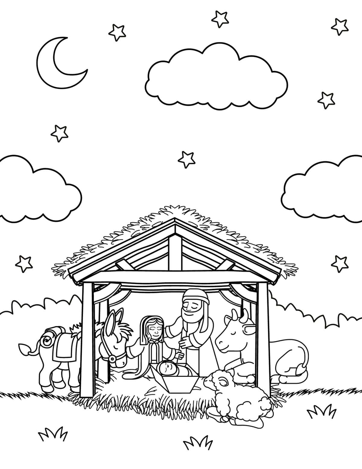 navitity christmas coloring page
