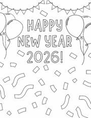 25 Free Printable New Year Coloring Pages for 2026 - Prudent Penny Pincher
