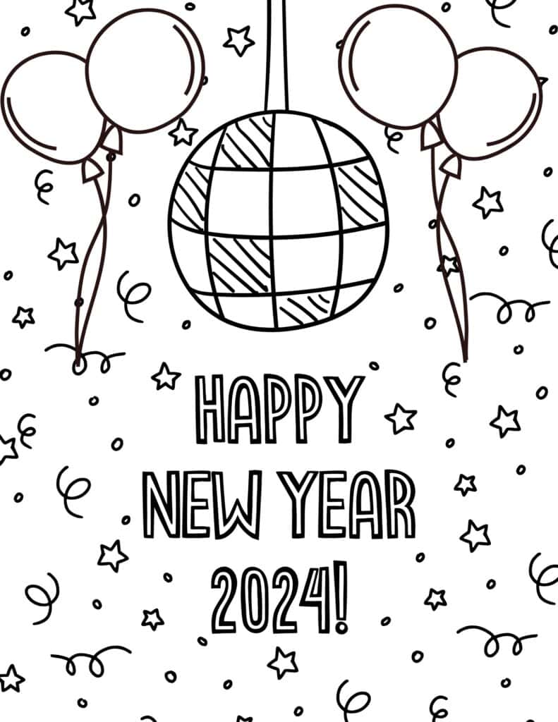 ball dropping coloring page