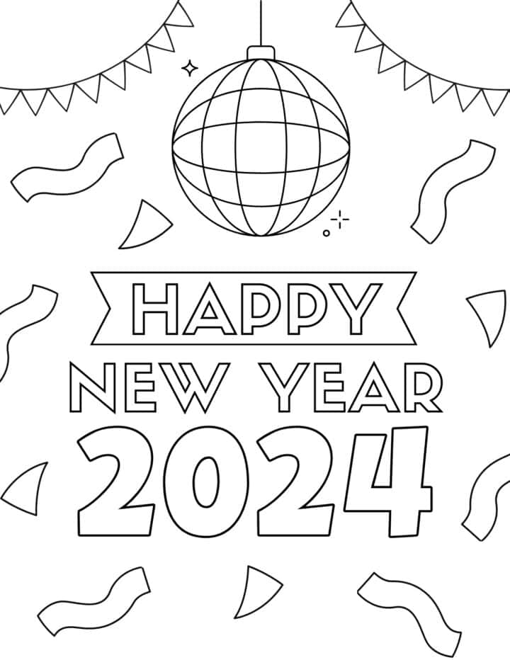 20 Free New Year Coloring Pages for 2024 Prudent Penny Pincher