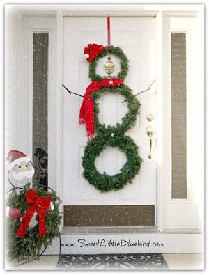 snowman wreath for front door