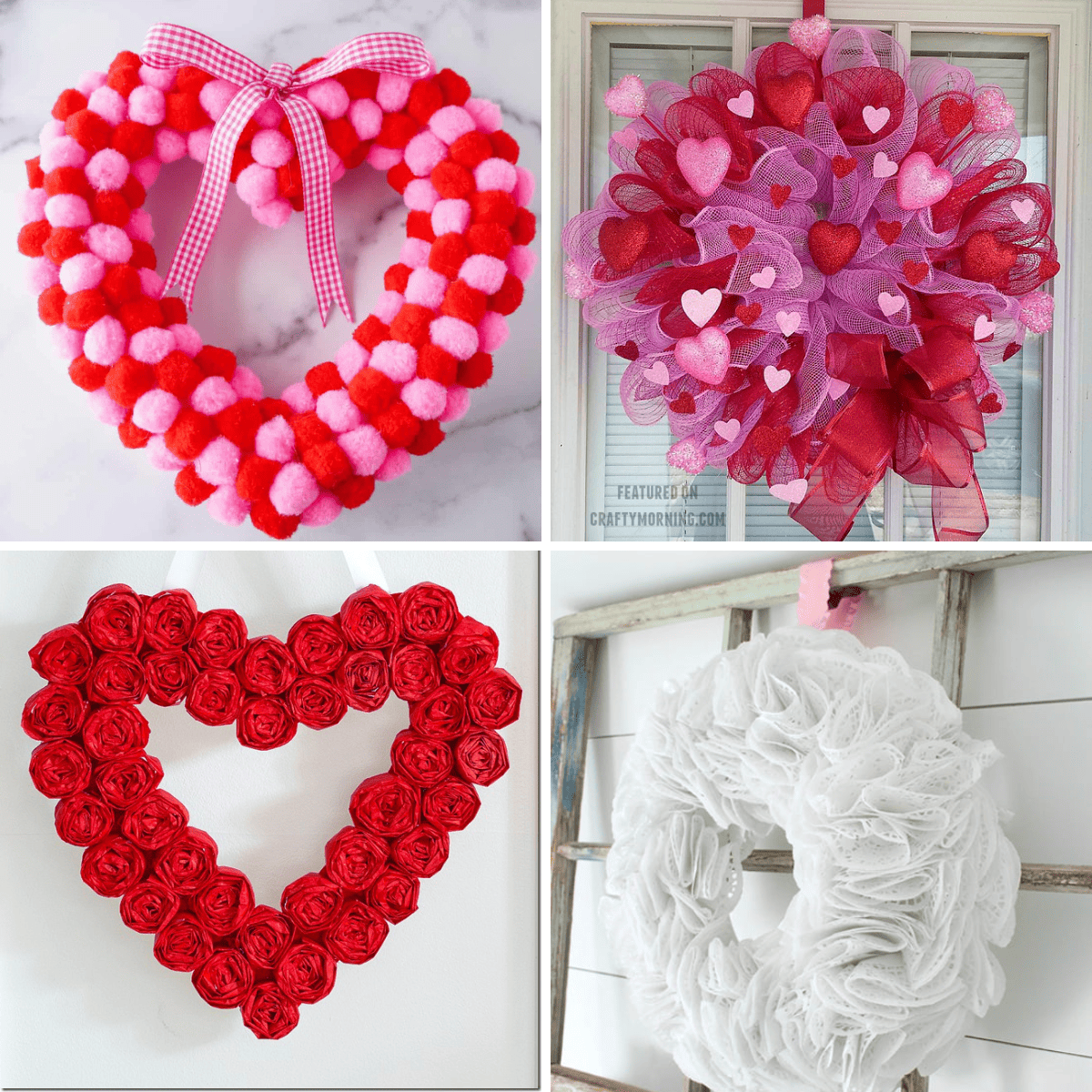 Tissue Paper Valentine Wreath