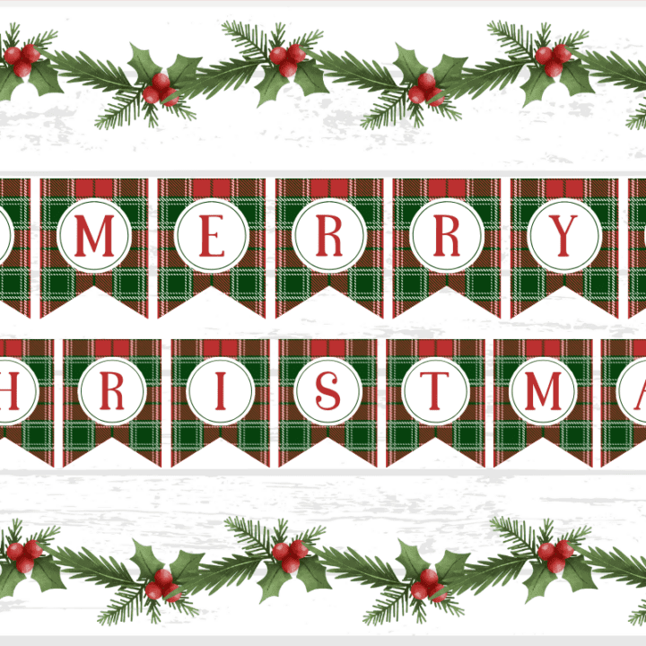 Free Merry Christmas Banner Printables - Prudent Penny Pincher