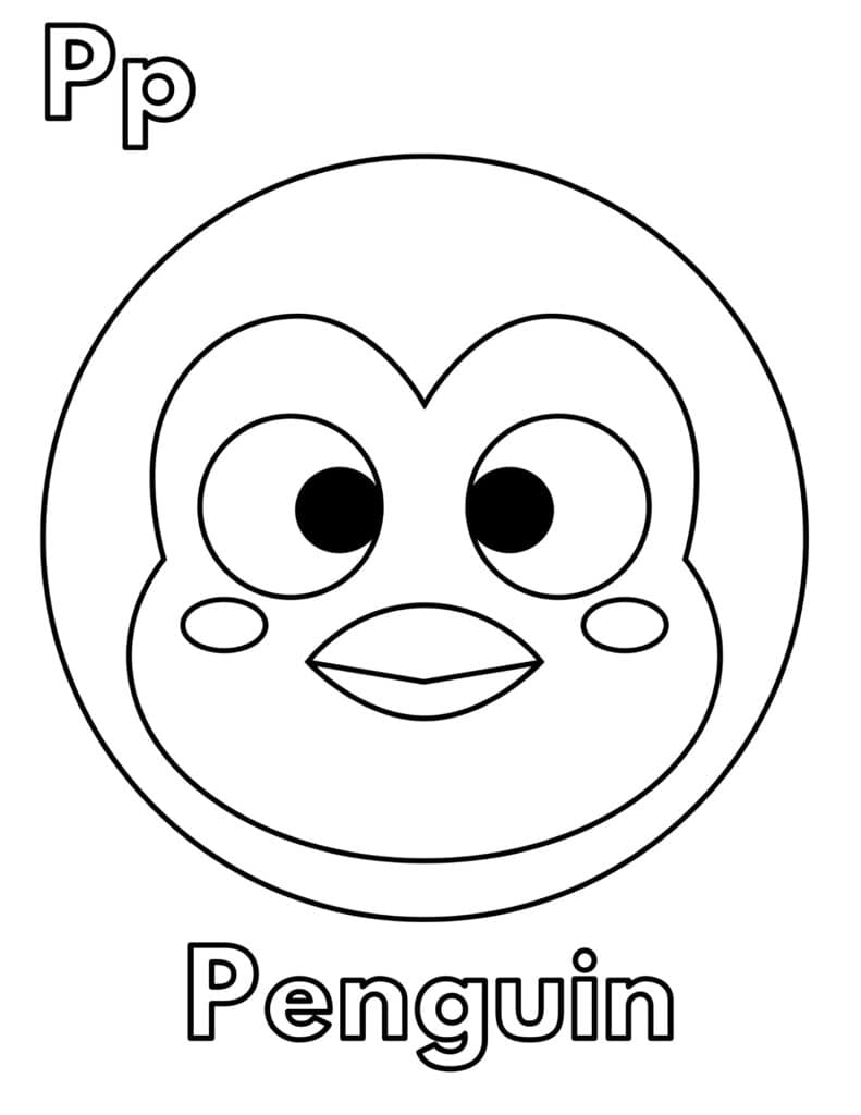 penguin face coloring page