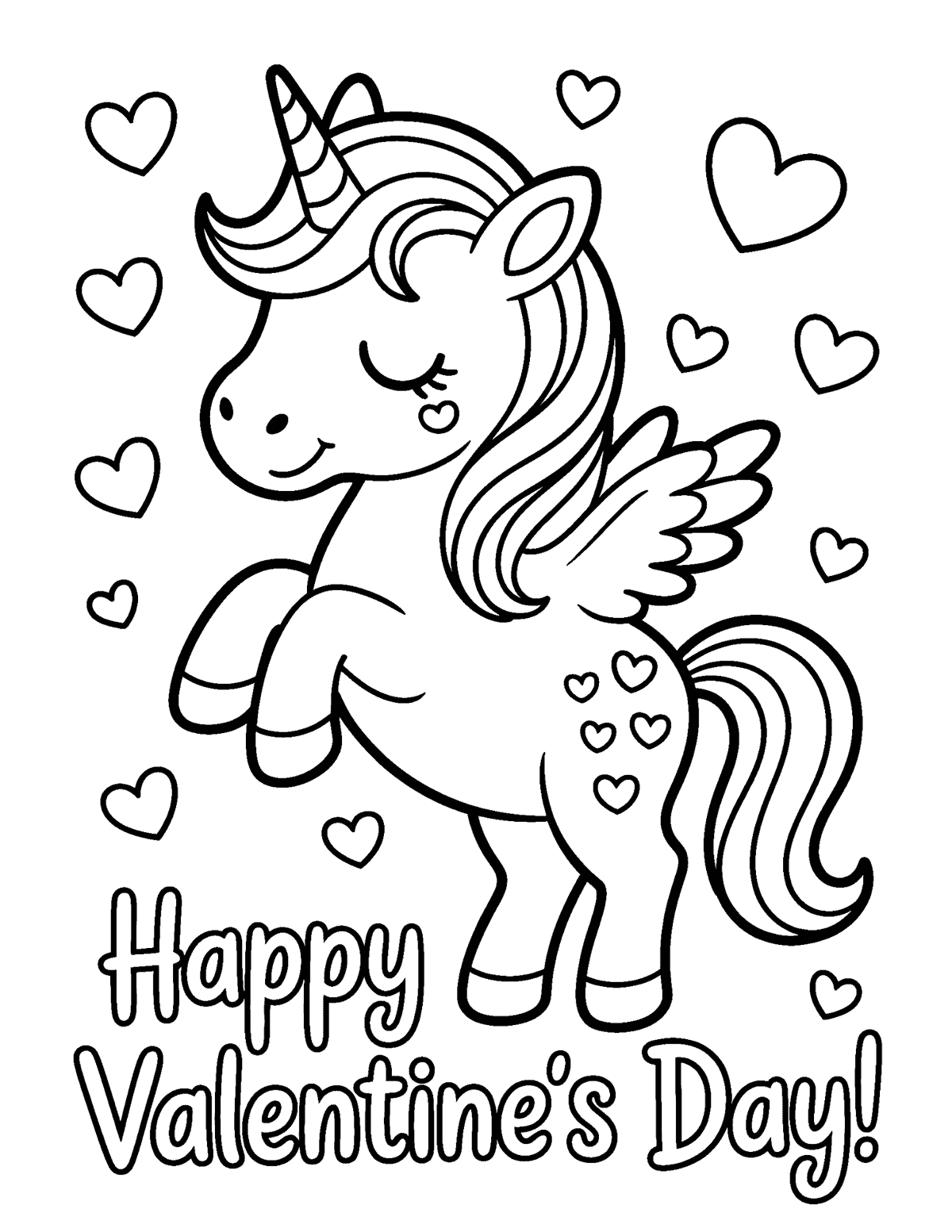 unicorn with hearts