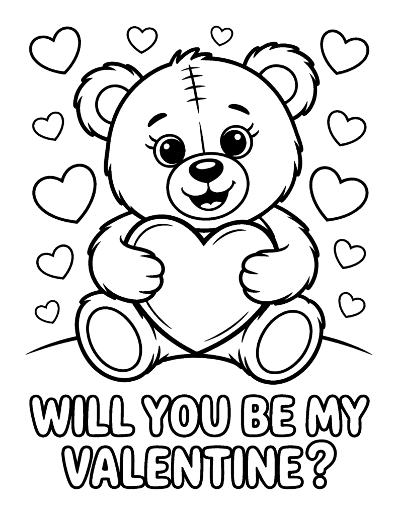 50 Free Valentine Coloring Pages for Kids - Prudent Penny Pincher
