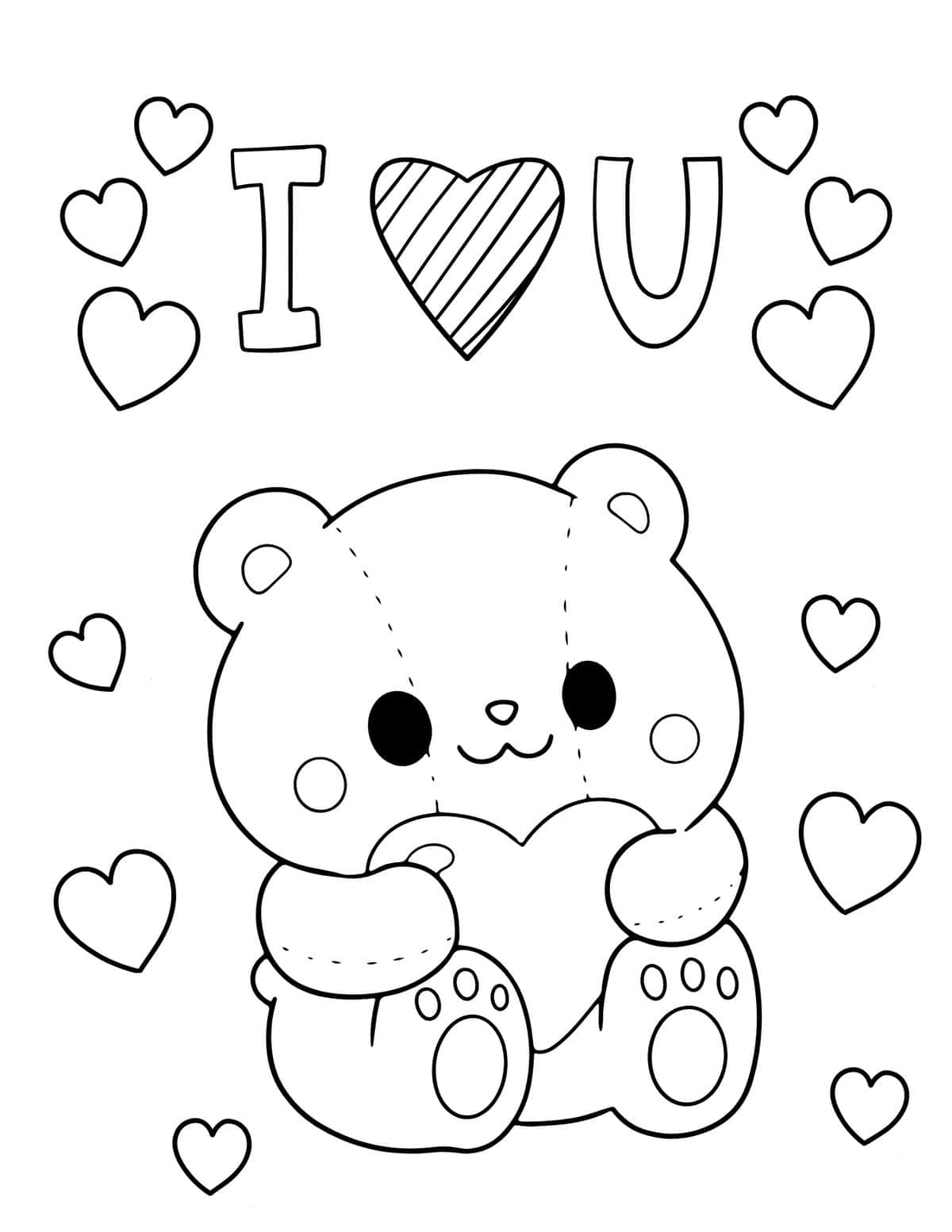 I love you teddy bear with heart