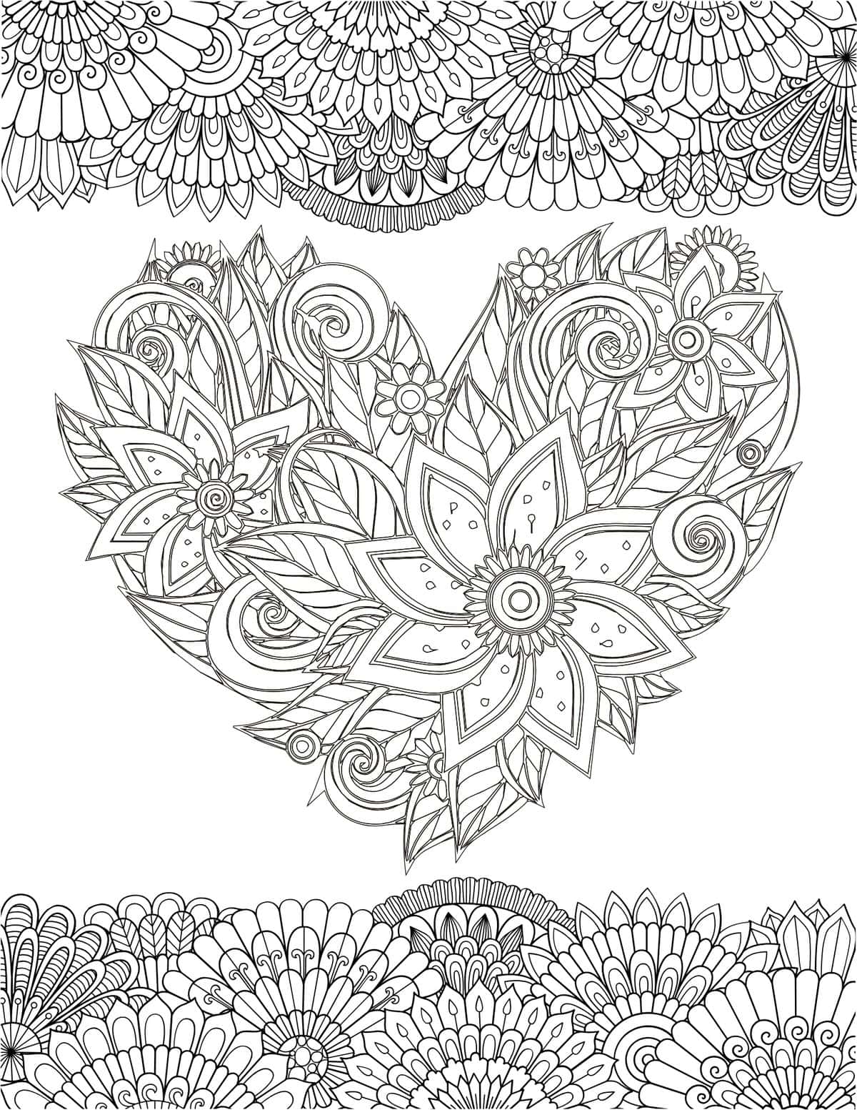 mandala valentine coloring page