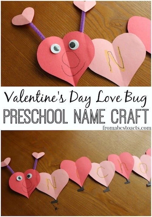 Preschool Love Bug Name Craft