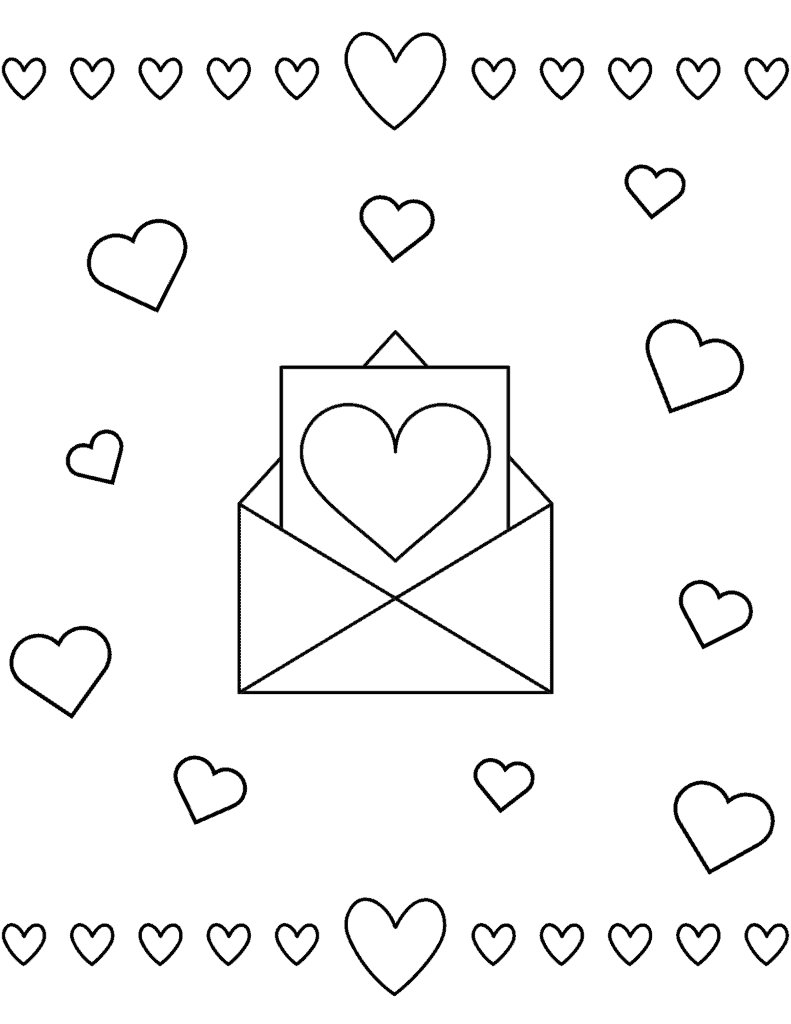 love letter coloring page