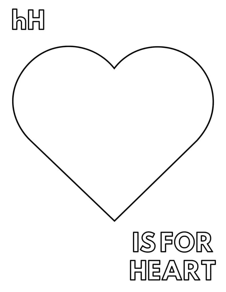 h is for heart template