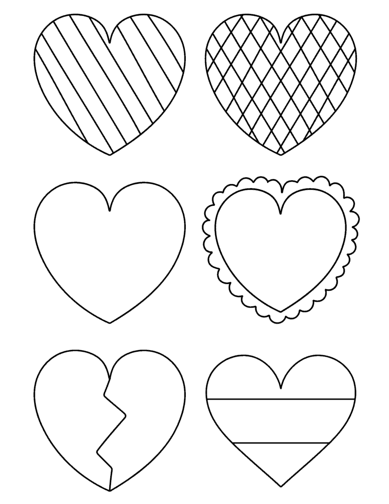 heart templates with patterns