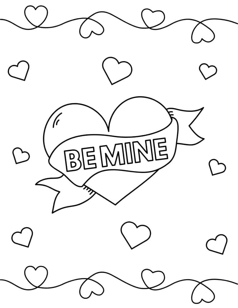 be mine coloring page